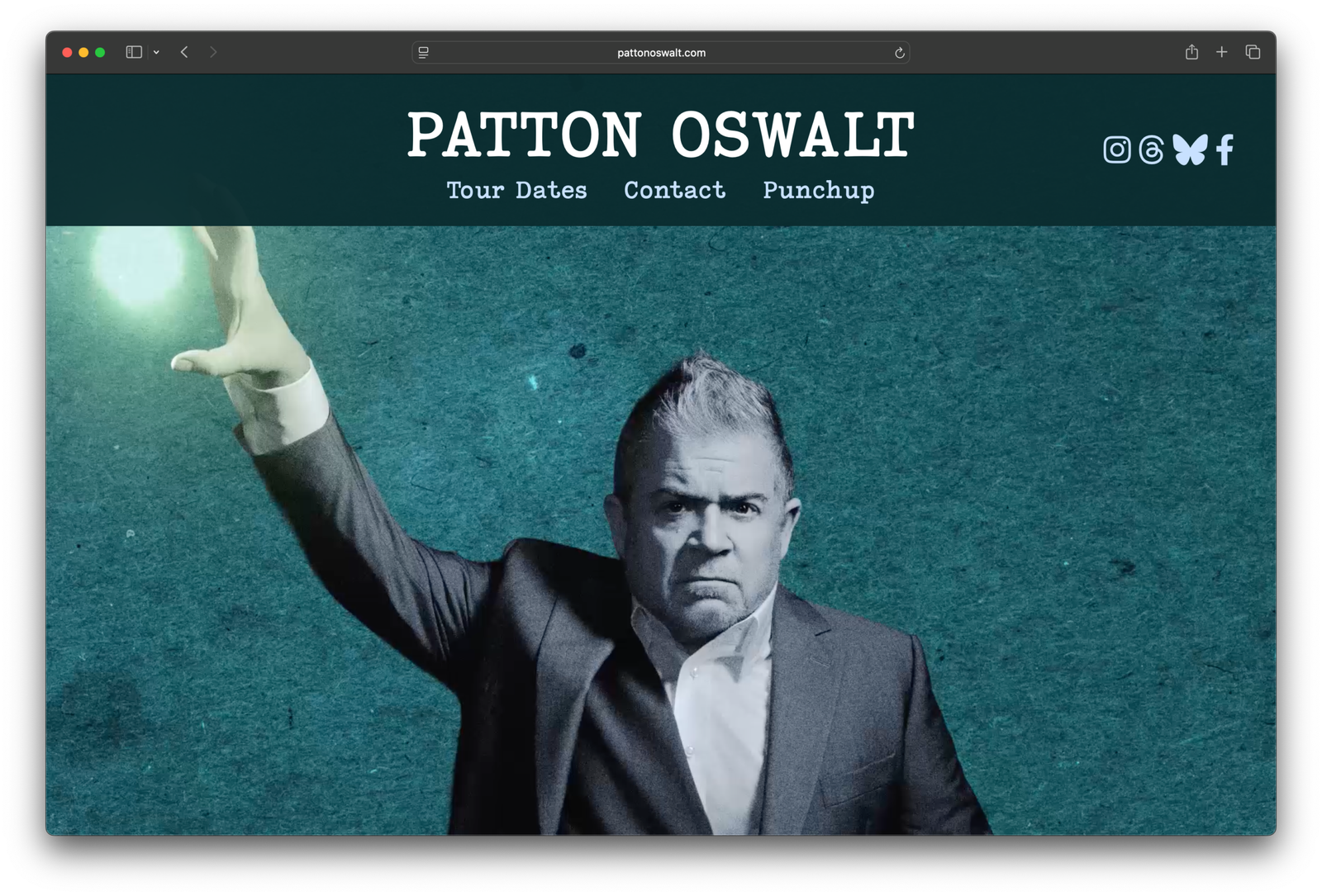 Screenshot of Patton Oswalt's website